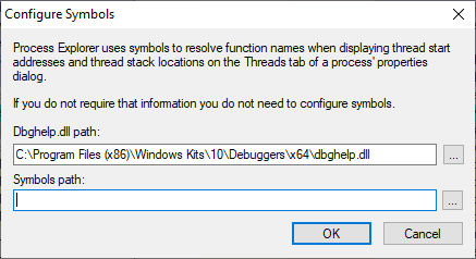 Configure Symbols Dbghelp.dll Only